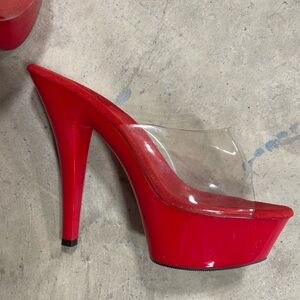 Pleaser Delight 601 Red Platform Heels Size 13